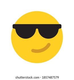 Happy yellow emoji face. Vector icon.
