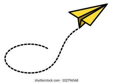 A Happy Yellow Paper Plane.