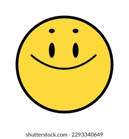 happy yellow smile face icon, yellow rounded, smiley