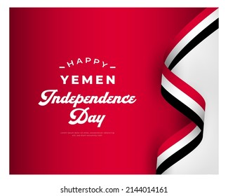 Happy Yemen Independence Day November 30th Celebration Vector Design Illustration. Template for Poster, Banner, Advertising, Greeting Card or Print Design Element