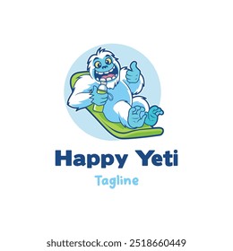 Happy yeti logo vector logo