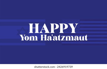 Happy Yom Ha'atzmaut Text With Flag Background Design