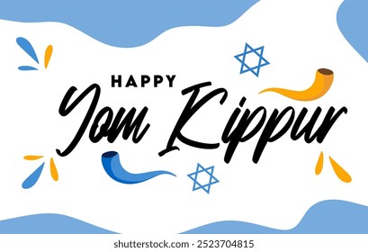 dia de yom kippur feliz com ornamentos judeus