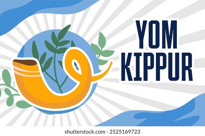 feliz yom kippur com ornamentos judeus