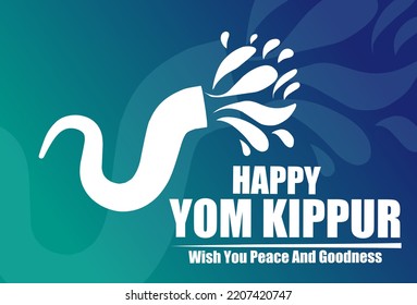 Feliz Yom kippur ilustración vectorial, concepto de vacaciones, adecuado para afiches de banner o tarjeta