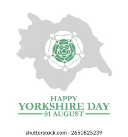 Feliz Dia de Yorkshire 1 agosto bandeira vetor poster. Dia de Yorkshire realizado em 01 de agosto, modelo editável do Dia de Yorkshire, ilustração de estoque do Dia de Yorkshire, arquivo eps. 