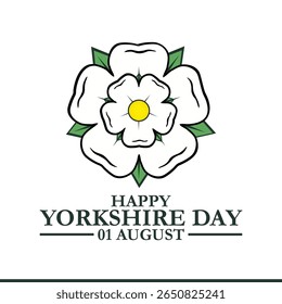 Feliz Dia de Yorkshire 1 agosto bandeira vetor poster. Dia de Yorkshire realizado em 01 de agosto, modelo editável do Dia de Yorkshire, ilustração de estoque do Dia de Yorkshire, arquivo eps. 