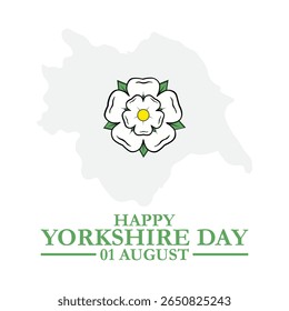 Feliz Dia de Yorkshire 1 agosto bandeira vetor poster. Dia de Yorkshire realizado em 01 de agosto, modelo editável do Dia de Yorkshire, ilustração de estoque do Dia de Yorkshire, arquivo eps. 