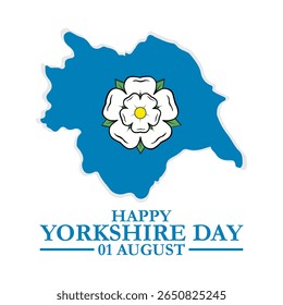 Feliz Dia de Yorkshire 1 agosto bandeira vetor poster. Dia de Yorkshire realizado em 01 de agosto, modelo editável do Dia de Yorkshire, ilustração de estoque do Dia de Yorkshire, arquivo eps. 