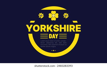 Happy Yorkshire Day,  social media post, banner concept, suitable for sale,  Great Britain, with White Rose of York 