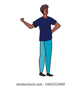 happy young afro man avatar character