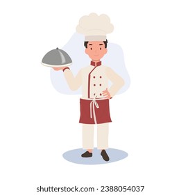 Happy Young Chef bereitet leckere Gerichte zu. Jungkid-Chefkoch