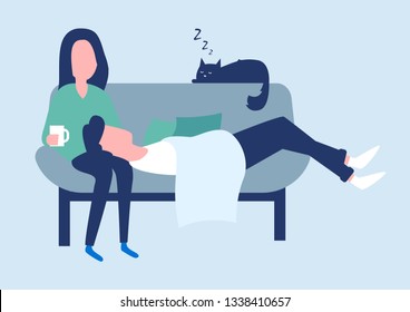 Happy young couple spend time together on the sofa.