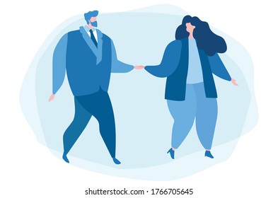 Happy young couple . Vector illustration for web banner, infographics, mobile. 