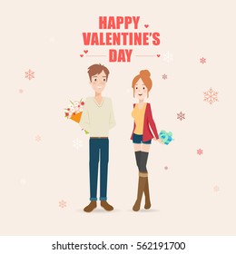 Happy young couple.vector illustration