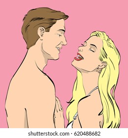 Happy young couple.vector illustration