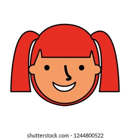 happy young girl face character