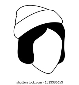 happy young girl with hat autumn head vector illustration design