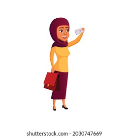 happy young girl photographing monument on smartphone cartoon vector. happy young girl photographing monument on smartphone character. isolated flat cartoon illustration