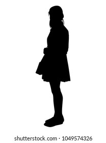 Happy young girl silhouette vector