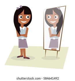 Girl Mirror Images, Stock Photos & Vectors | Shutterstock