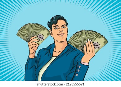 Happy Young Handsome Man Holding Glass of Water,