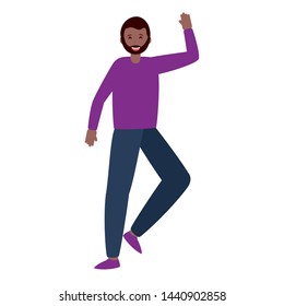 happy young jumping man character vector illustration