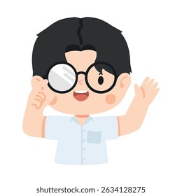Happy young learner with glasses student