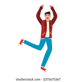 Happy young man cartoon