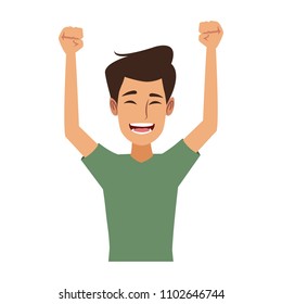 Happy young man cartoon