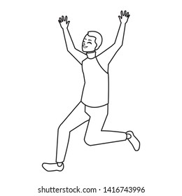 happy young man celebrating character