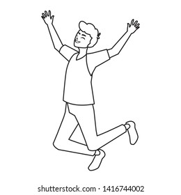 happy young man celebrating character