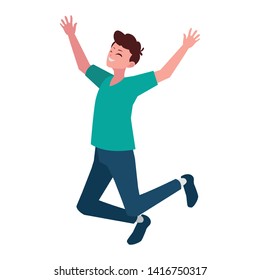 happy young man celebrating character