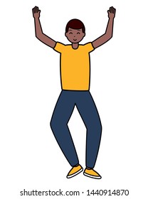 happy young man character on white background vector illustration