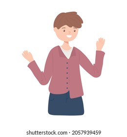 happy young man flat icon