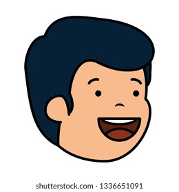 happy young man head character