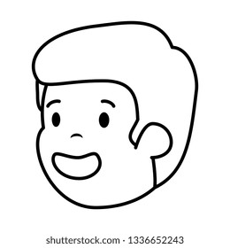 happy young man head character