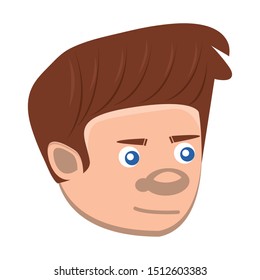 happy young man head character vector illustration design