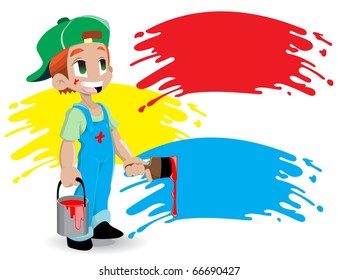 happy young painter