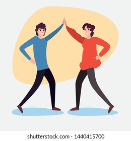 happy young people flat design