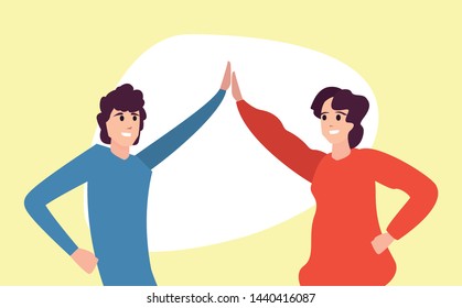 happy young people flat design