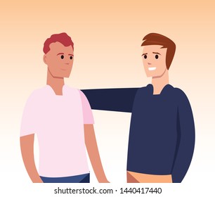 happy young people flat design