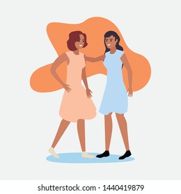 happy young people flat design