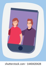 happy young people flat design