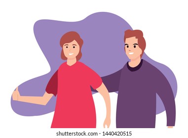 happy young people flat design