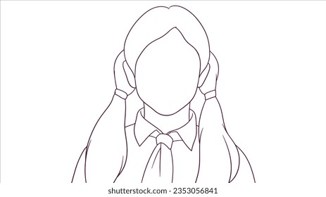 Happy Young Scholar in Dress Code, hand drawn style vector illustration