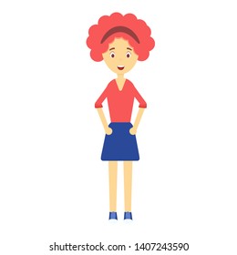 Happy young slim woman isolated on a white background. 