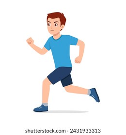 happy young sporty man running