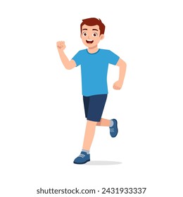 happy young sporty man running