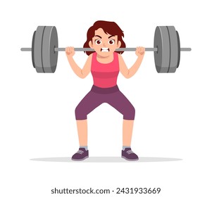 happy young sporty woman doing weight lifting